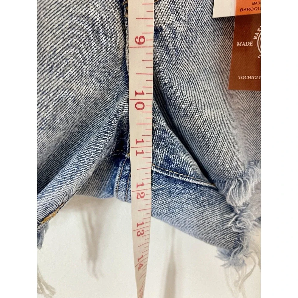 New! MOUSSY VINTAGE Mathews Cut Off Short Light Blue Distressed Raw Hem Denim 28 - Picture 16 of 16